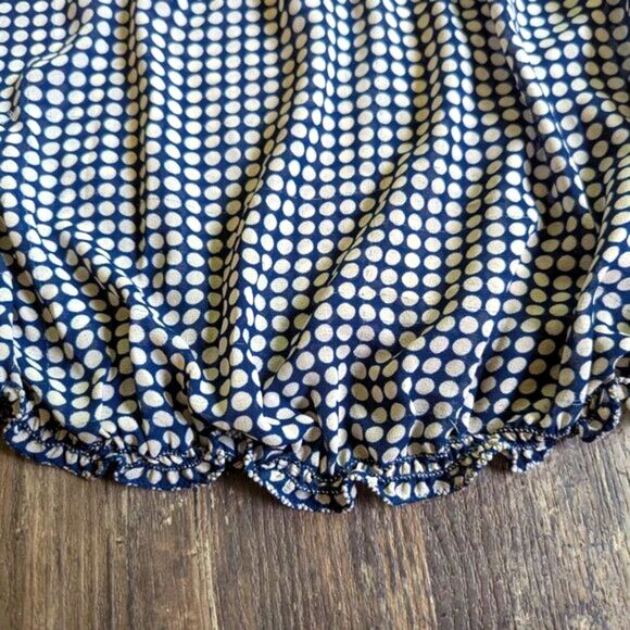 Max Edition Navy & White Polka Dot Short Sleeve Blouse – Size S - Picture 8 of 10